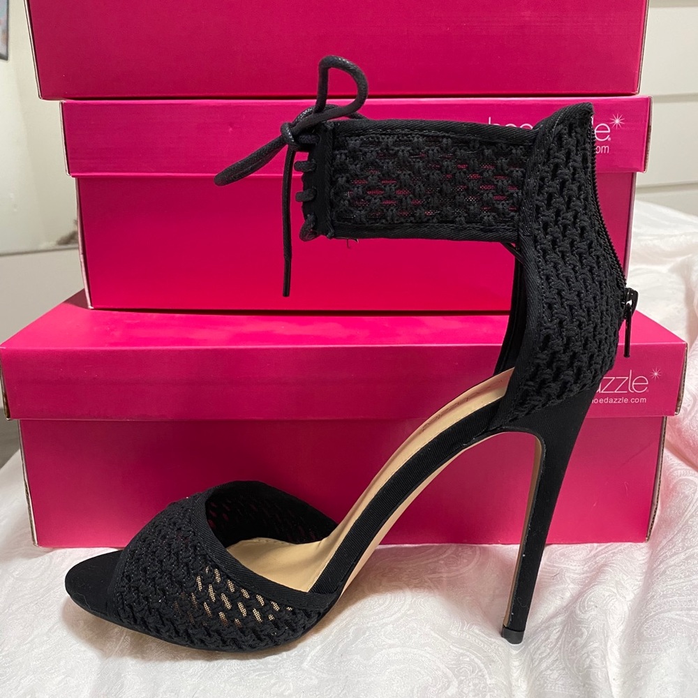 Callista Crochet Heeled Sandal - shoedazzle